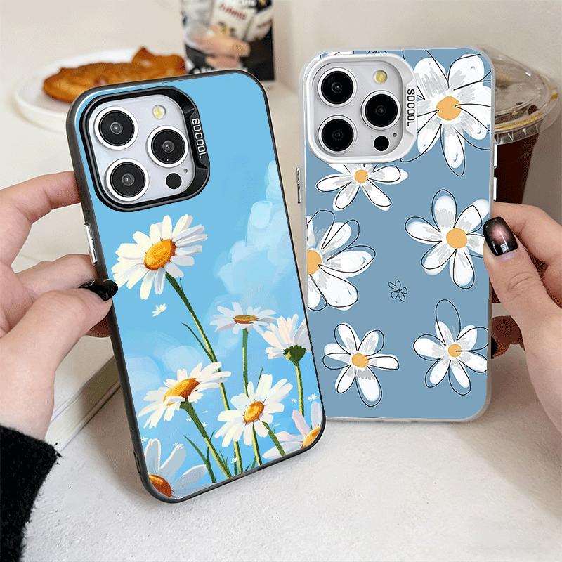 Эстетика цветов ромашки Ударопрочный чехол для телефона для iPhone 17 Air 16 16E 15 Pro Max 14 Plus 13 Mini 12 Задняя крышка Противоударный Funda