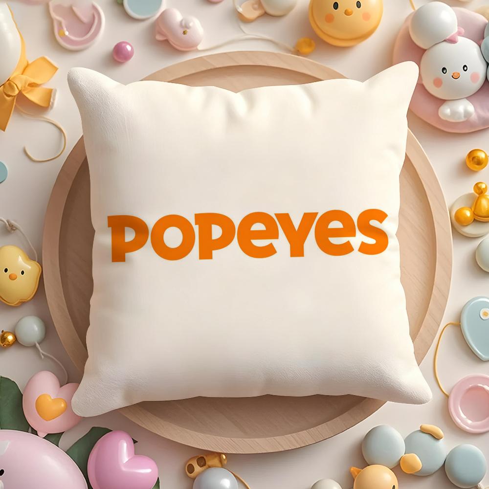 Подушка с изображением Жареной Курицы P-Popeye Чехол Плюшевая Ткань Мягкий Двусторонний Печатный Чехол для Подушки на Диван Стойкий к Выцветанию Домашний Декор Подарок