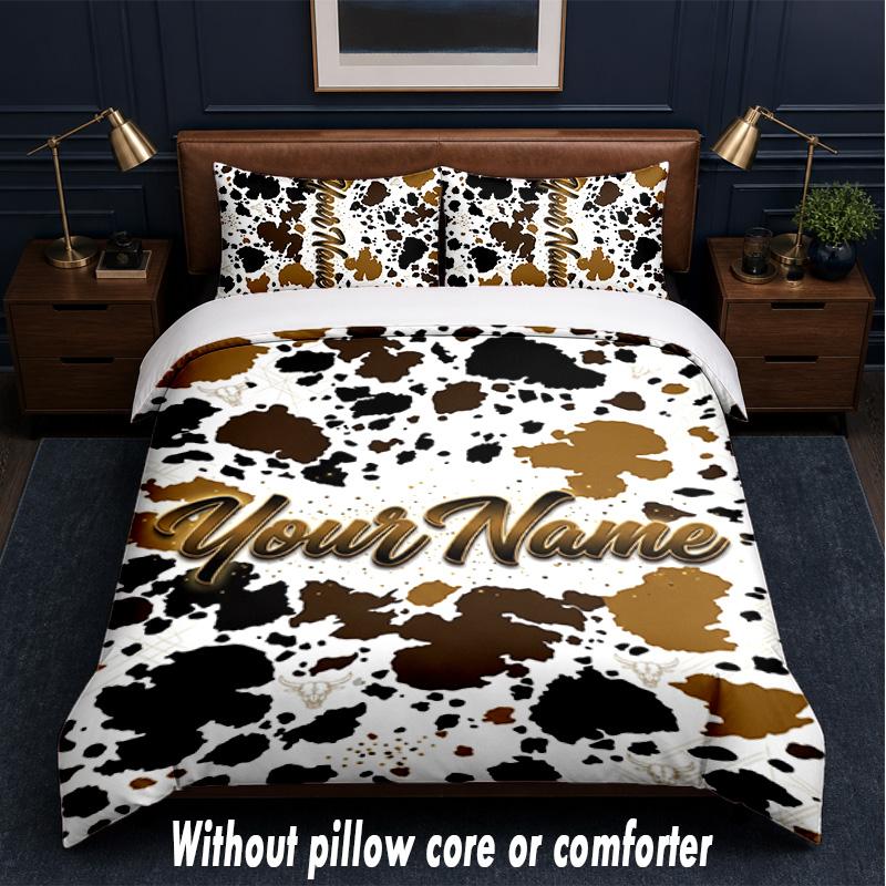 Decorative Artwork Theme Custom Text Or Name 3Pcs Bedding Set,1 Flat Sheet & 2 Pillowcases Personalized Home Bedding
