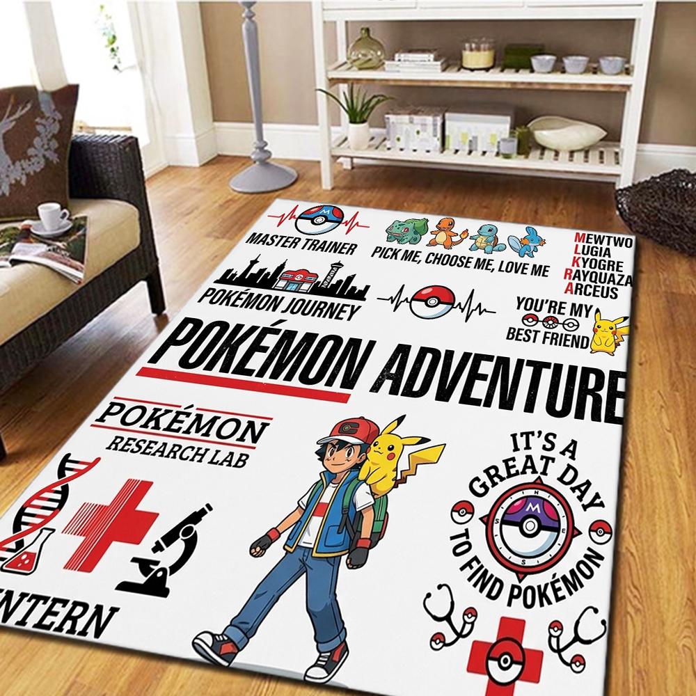 Pokemon Bedroom Living Room Carpet, Home Decor Cool Movie Mat Play Floor Rug -HE46