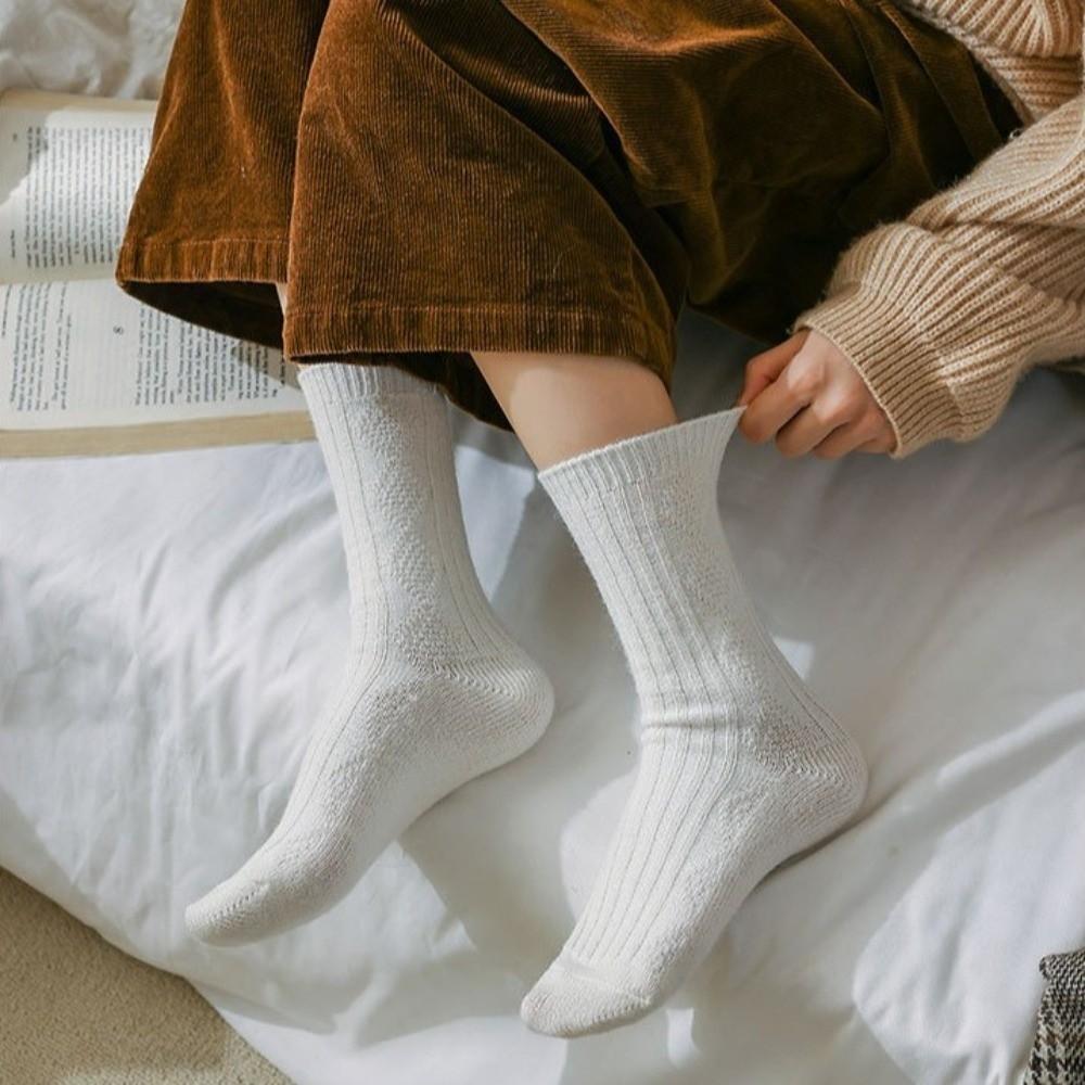 Утепленные гольфы до середины икры, термоноски женские, махровые носки, повседневные носки из имитации кашемира
