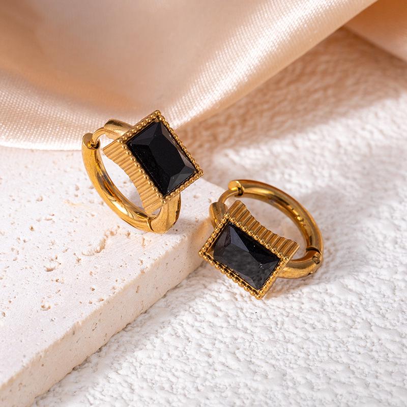 Высококачественные серьги-звезды из нержавеющей стали с винтажными изумрудами и цирконами