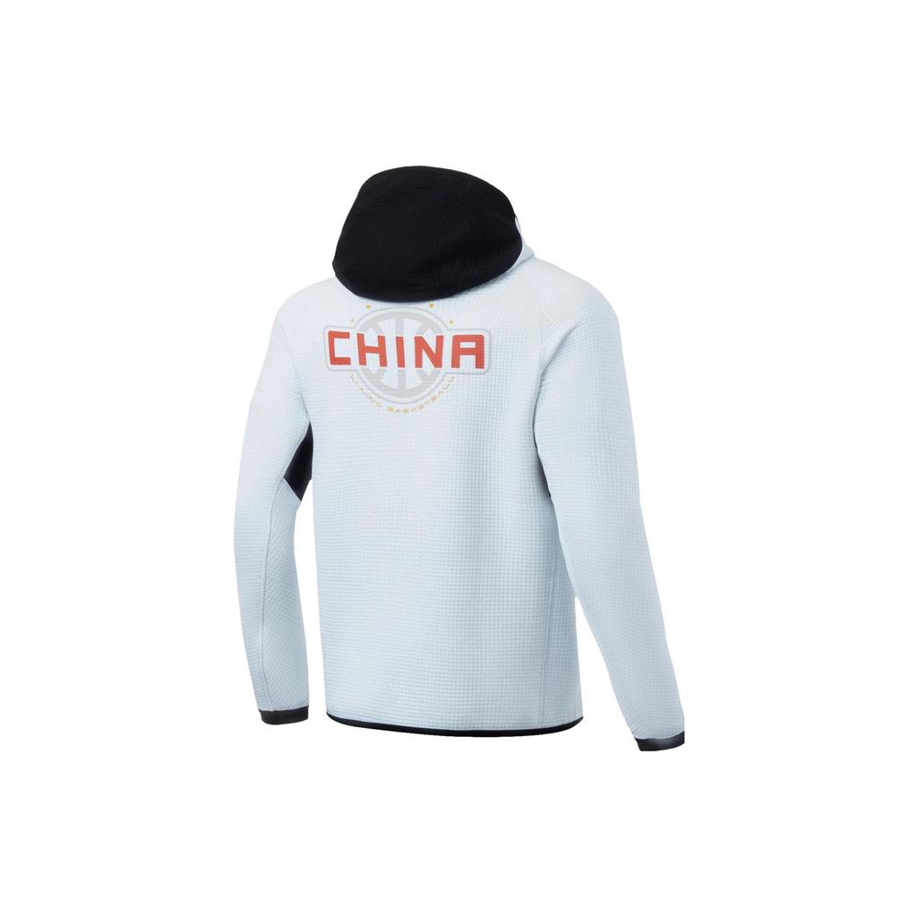 Li Ning Sports Basketball Series Letter Print Куртка с капюшоном на молнии для мужчин, белая AWDSG71-1