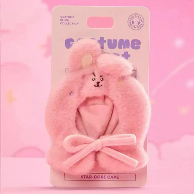 Плюшевый головной убор серии «Путешествия» Bt21 Kawaii Anime, Набор световых палочек и накидка для куклы Cooky, Chimmy, Shooky, Rj, Mang, Koya
