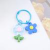 Candy Color Flower Keychain Candy Color Floral Keyring Backpack Pendant Earphone Case Hanging Decoration Car Key Accessories
