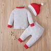 Toddler Baby Santa Outfits Newborn Boys Girls Sweatshirt+Pants+Hat 3pcs Christmas Costume for Xmas Cosplay Party