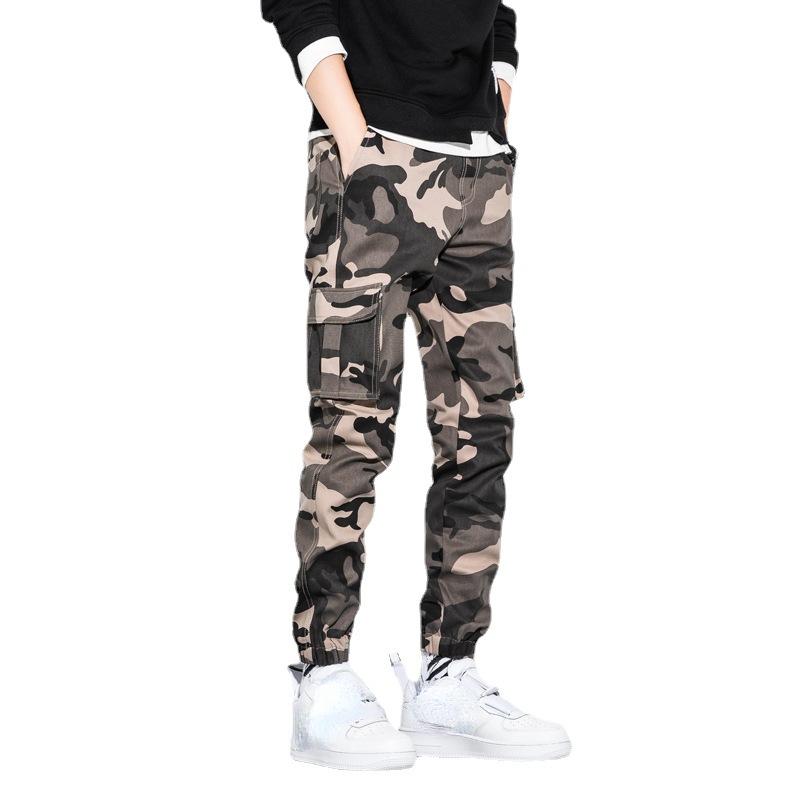 Мужские камуфляжные брюки, новые девятиминутные брюки большого размера, мужские брюки, брюки с маленькими штанинами, свободные брюки