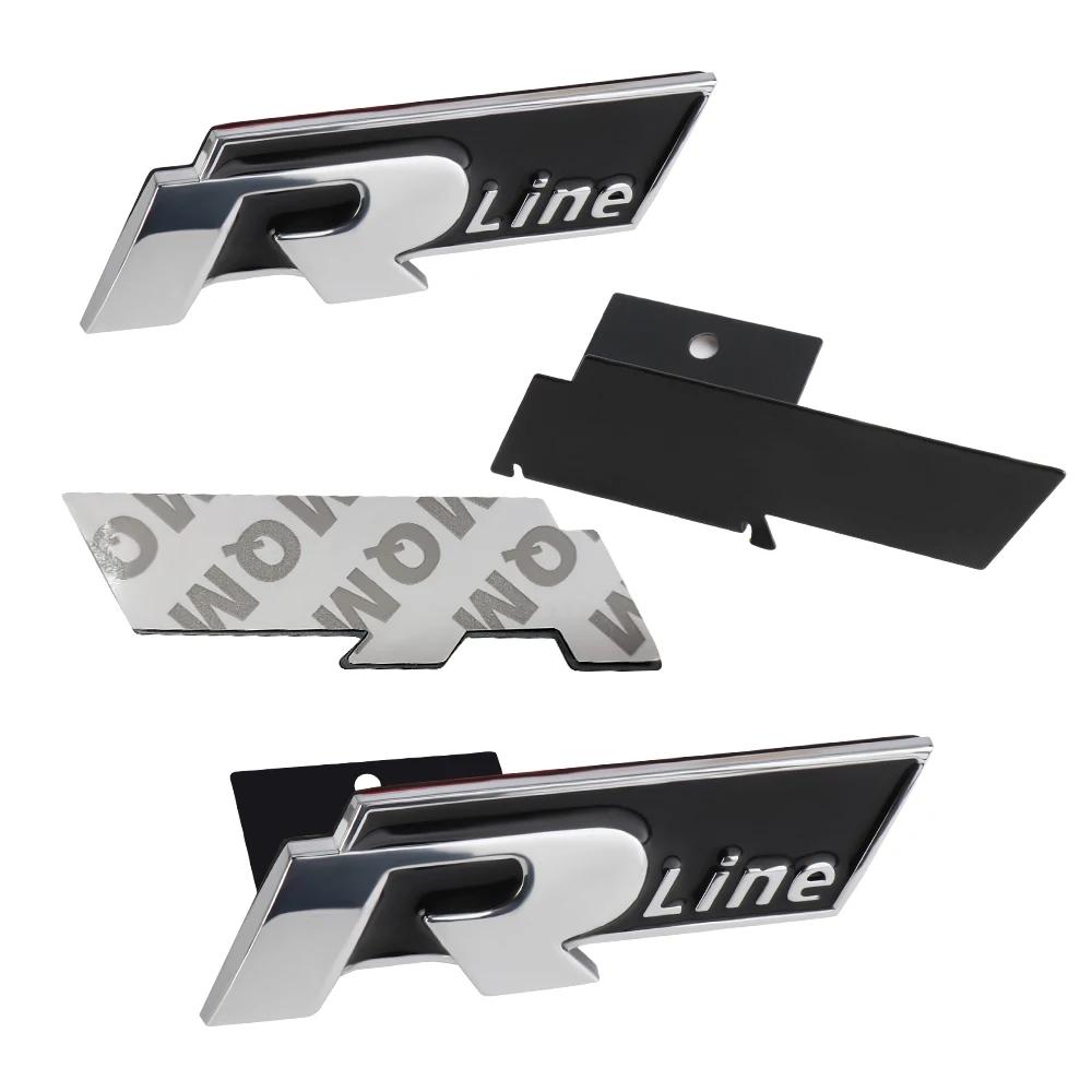 BOX1 2025 Hot Car Styling Front Grille Badge Decoration Rline Metal Emblem For Volkswagen VW Golf 4 5 6 7 8 Passat T5 B5 b6 b8 MK6 MK lu2