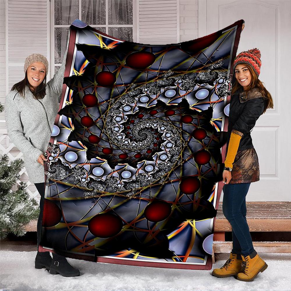 1pc Abstract Artwork Print Outdoor Blanket, Lightweight Polyester,