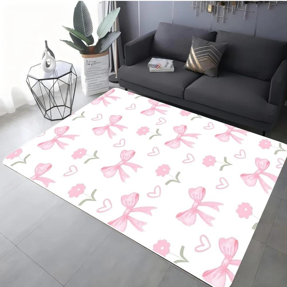 Modern Star Heart Print Rug For Living Room Sofa Bedroom Floor Non-Slip Cozy Home Decor Gift