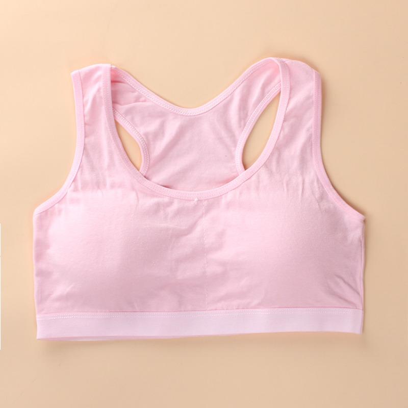 Спортивный бюстгальтер для девочек-подростков, хлопковое нижнее белье для спортзала, тренировочный жилет, молодой беспроводной бюстгальтер с накладкой на грудь