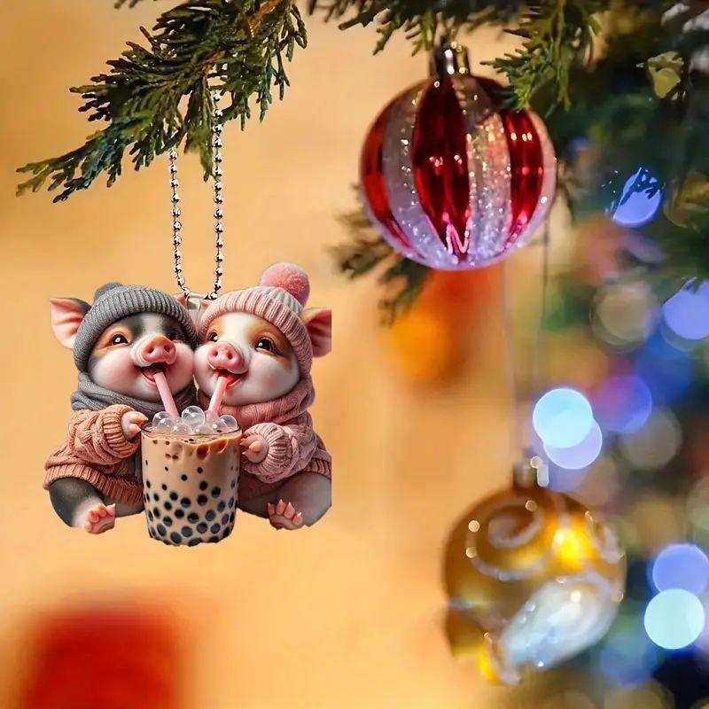 1 шт. Плоский 2D акриловый кулон в виде кота на мотоцикле, украшение, подвеска для зеркала заднего вида автомобиля, украшение для дома, подвеска для сумки, брелок