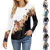 Women's Fashion Casual Round Neck Long Sleeve Printed T-Shirt Ladies Top