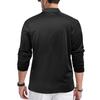 New Hot-selling Fashion Trend Men's Casual Loose Button Placket Solid Color Long Sleeve Mesh Fabric Polo Shirt with Collar