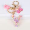 Розовый брелок с пайетками, подвеска с буквой, серьги-шармы