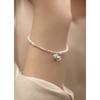 S925 Silver Bracelet Lily Pearl Broken Silver Bracelet Minority All-Match Light Luxury Handmade Freshwater Pearl Stretch Bracelet