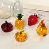 Faux Crystal Fruit Figurine Clear Glass Strawberry Pineapple Persimmon Lemon Banana Statue Sculpture Paperweight Desktop Decoration Ornament
