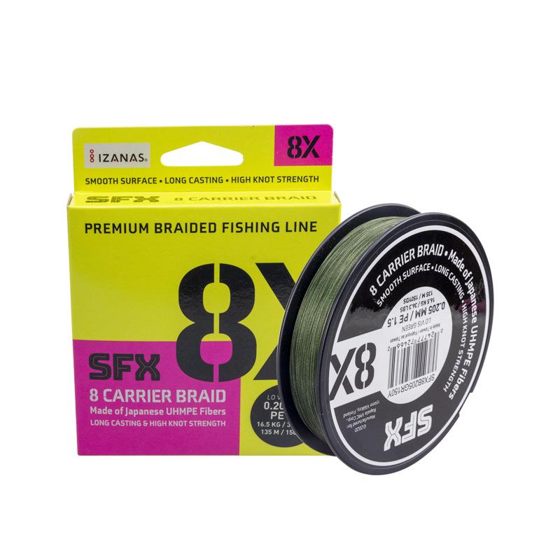 Рыболовная леска Sufix SFX New 8X Horse - Оригинальная 8-жильная, Высокая прочность на разрыв, PE для дальнего заброса приманки