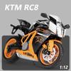 1/12 HTM Rc8 Alloy Motorcycle Model Diecasts Sport Racing Motorcycle Vehicles Decoration Ornaments Toys for Kid Boys’ Gifts