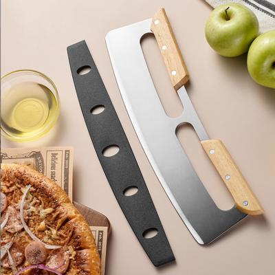 Нож для пиццы Rocker Blade острый нож для пиццы из нержавеющей стали Rocker Slicer с защитой