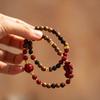 New Boutique Exquisite Carving Agarwood & Cinnabar Pixiu Multi-Circle Bracelet.