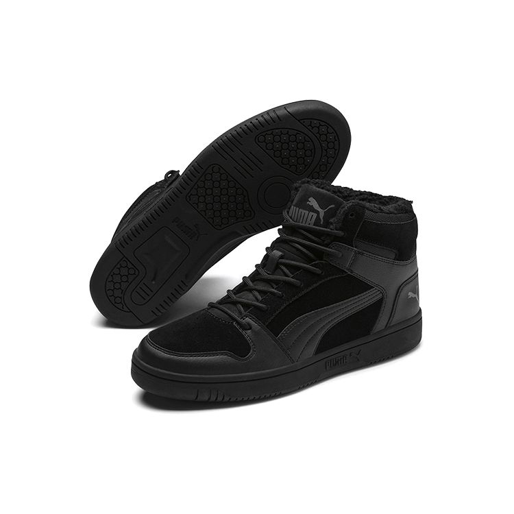 Puma Rebound LayUp SD Fur - Черные кроссовки унисекс Castlerock 369831-01