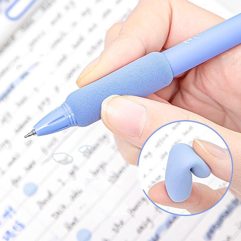 Набор гелевых ручек Blue Sky из 4 шт., шариковая ручка Soft Touch, шариковая ручка 0,5 мм, черные чернила черного цвета для письма, офиса, школы