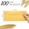 100 Pack Gold Metallic #10 Business Envelopes 4-1/8 x 9-1/2 in Square Flap Mailing Envelopes for Office, Business Letterhead, Invoices, Personal