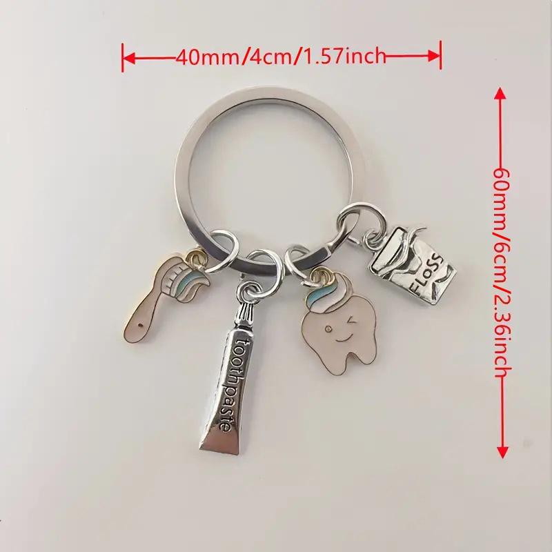 Creative Cute Dentist Enamel Toothbrush Toothpaste Tooth Keychain Dental Assistant Gift Dental Love Care Keychain