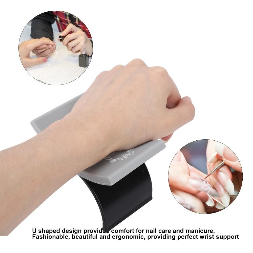 Pink or Black U Shaped Hand Pillow Soft Silicone Nail Art Rest Nail Art Accessories