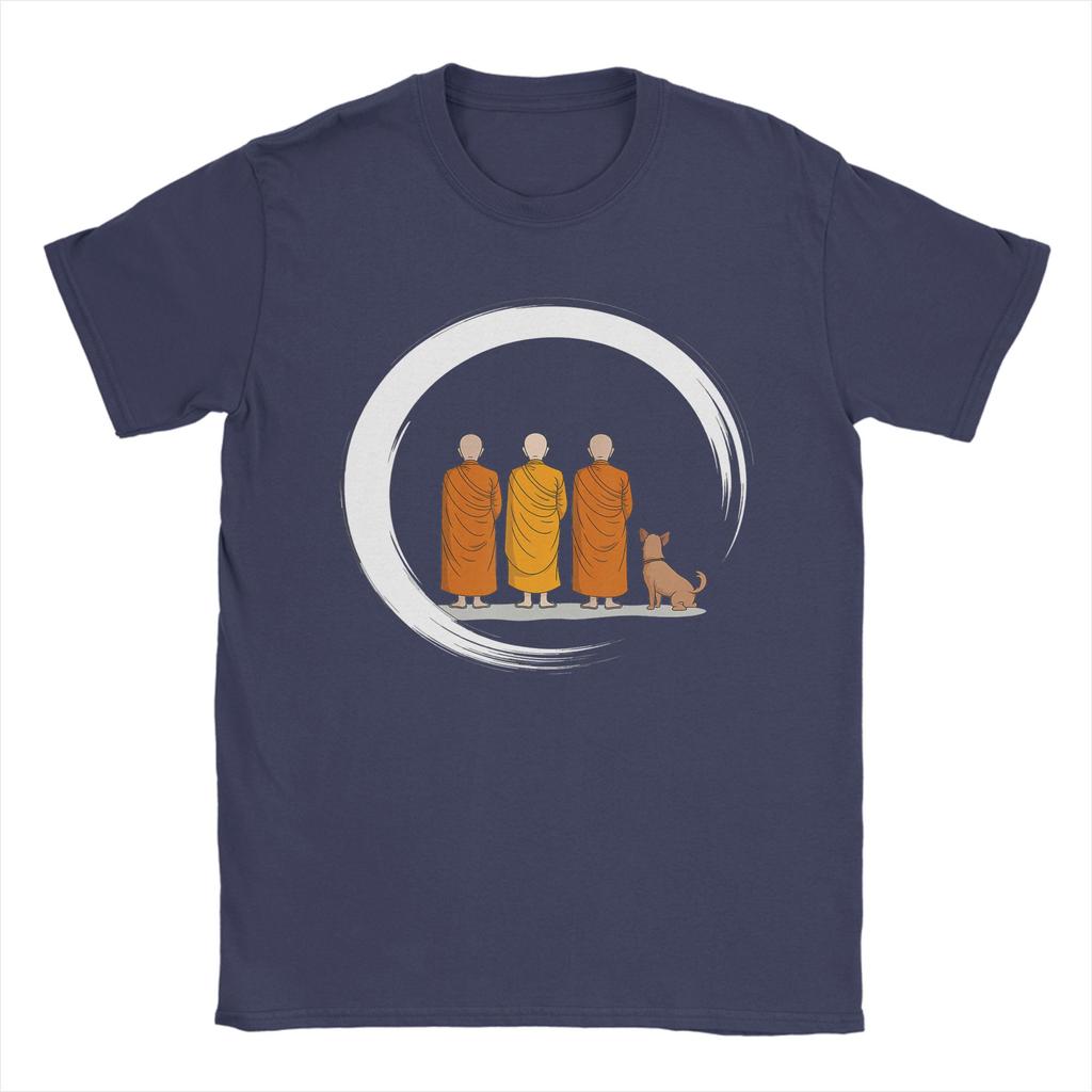 Unisexs TShirts Peace Walking Monks Minimalist Zen Art Fashion Pure Cotton Tees Short Sleeve  T Shirts Crewneck Tops Party