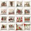 Christmas Theme Printed Sofa Pillow Case Christmas Atmosphere Decoration Bay Window Cushion