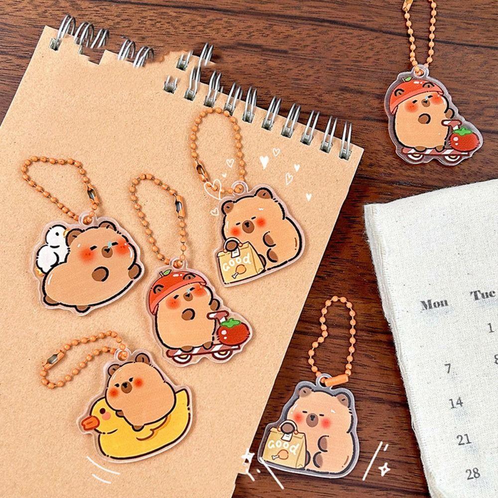 Acrylic Kapibara Bag Hanging Funny Capibara Pendant Kawaii Capybara Acrylic Keychain  Birthday Gift