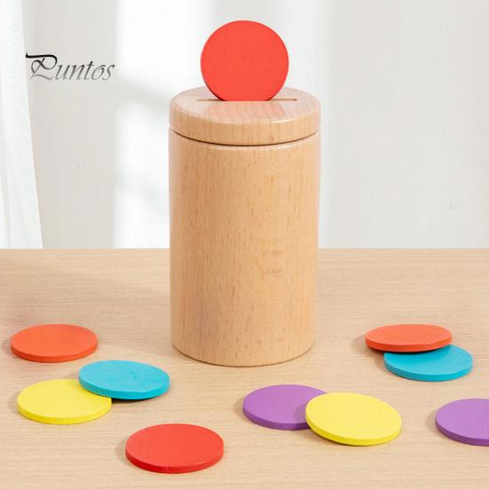 1 набор деревянных игрушек для сортировки цветов, мелкая моторика, коробка для сопоставления цветов, развивающая красочная игра для мальчиков и девочек, сбрасывающая палочки и диски
