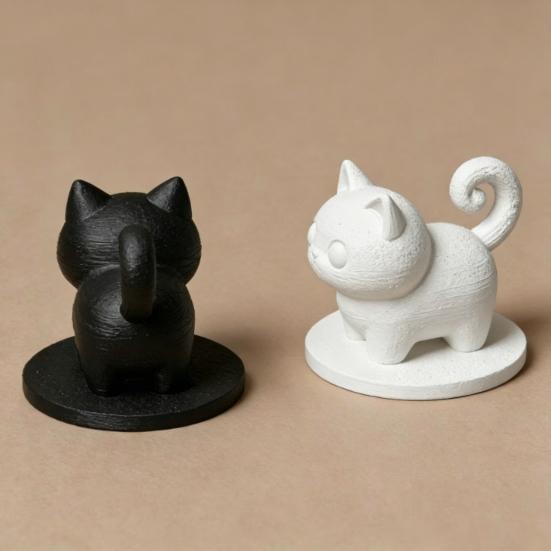 Милая 3D-печатная фигурка кошки, Маленькая мультяшная статуэтка котенка для офисной полки, Рабочего стола, Дома, Декора автомобиля, Коллекционные подарки для любителей кошек