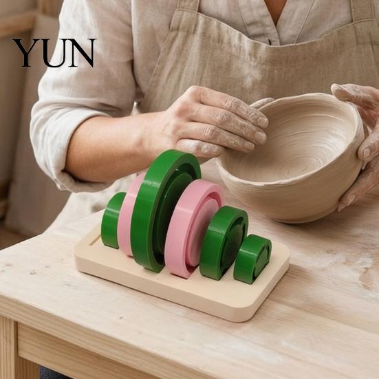 Pottery Class Practice Equipment Foot Ring Tools Set, 6 Sizes Clay Base Aligner Templates, Molds Shaping for Ceramic Mugs Bowls Vases, Hand