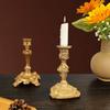 European Retro Candle Holder Baroque Art Candlestick Vintage Home Decoration Wedding Desktop Candlelit Dinner Ornament Photoprop