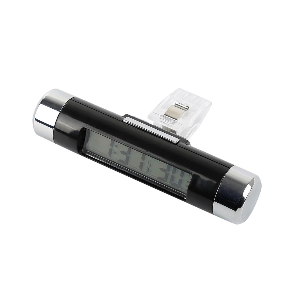 Автомобильные аксессуары Стильные высокоточные двухфункциональные простые в установке универсальные автомобильные часы с температурой и календарем на клипсе