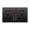 Wall Mounted UK Power Outlet with 2 USB Ports Compact Panel Power Socket