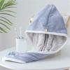 Soft and Absorbent Hair Drying Caps Coral Fleece Hair Towel Wrap for All Ages Button Closure Moisture Absorption