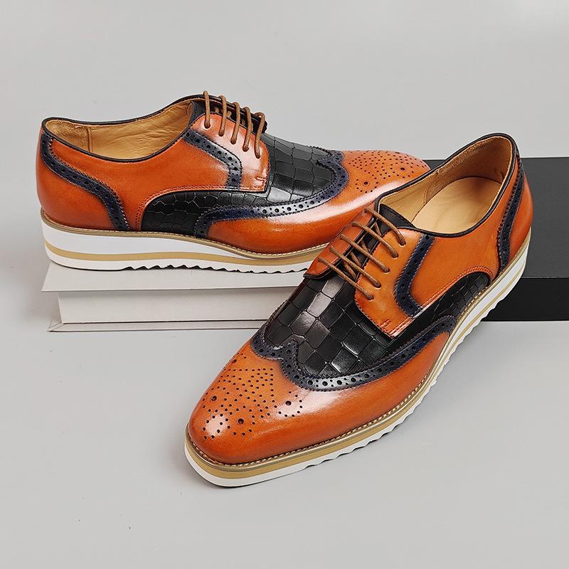 Мужская обувь из натуральной кожи броги, модная официальная обувь для офиса, оксфорды, мужская обувь ручной работы для светских вечеринок