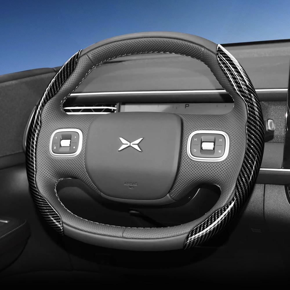 zkfan8 Suitable for Xpeng Carbon Fiber Texture Steering Wheel Cover with Segmented Quick-Release Design, Durable, for Models Such as G6 G9 P7 P7+