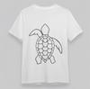 Men's Plus Size Classic T-Shirt Minimalist Sea Turtle Line Art Graphic Tee