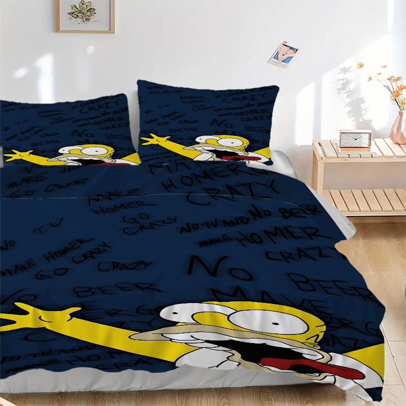 3Pcs Homer Simpson'S Crazy Night Bedding Sets For All Sizes New 3D Printed Bed Cover Comforter Duvet Cover Pillowcase Bedroom Decoration