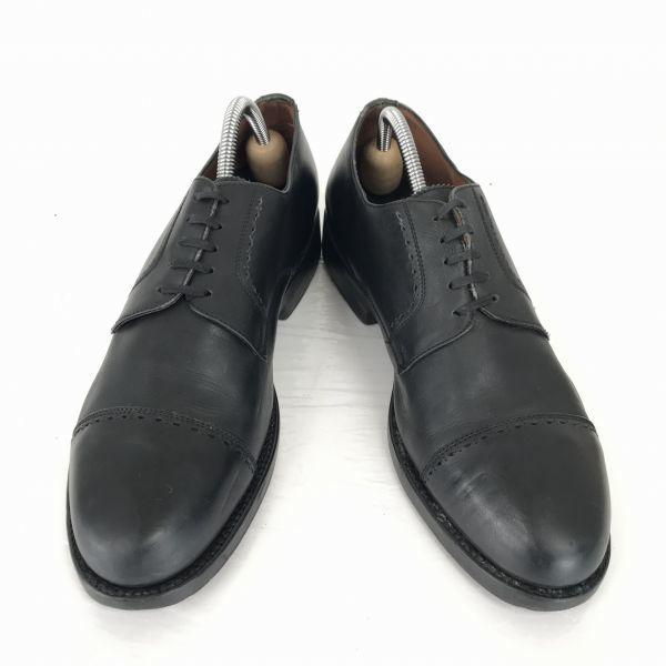 Lottusse Натуральная Кожа Goodyear Welt Туфли Дерби с Прямым Носком для Бизнеса Размер 28.0см Черный(ИСПОЛЬЗОВАЛ)