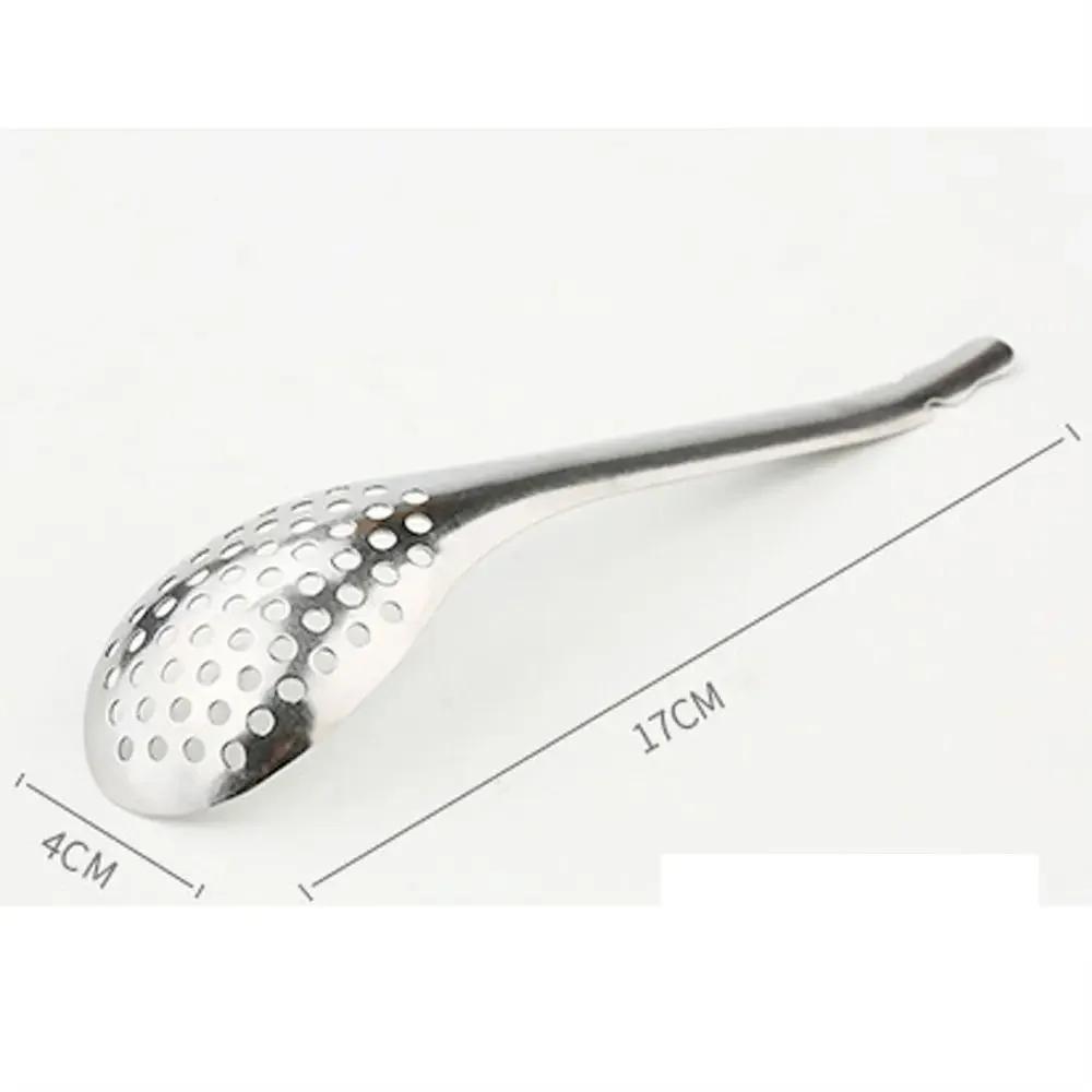 1Pc Caviar Spoon Hot Pot Filter Spoon with Long Handle Vintage Tea Spoon Shovel Set Small Spoons 56 Holes Kitchen Tools