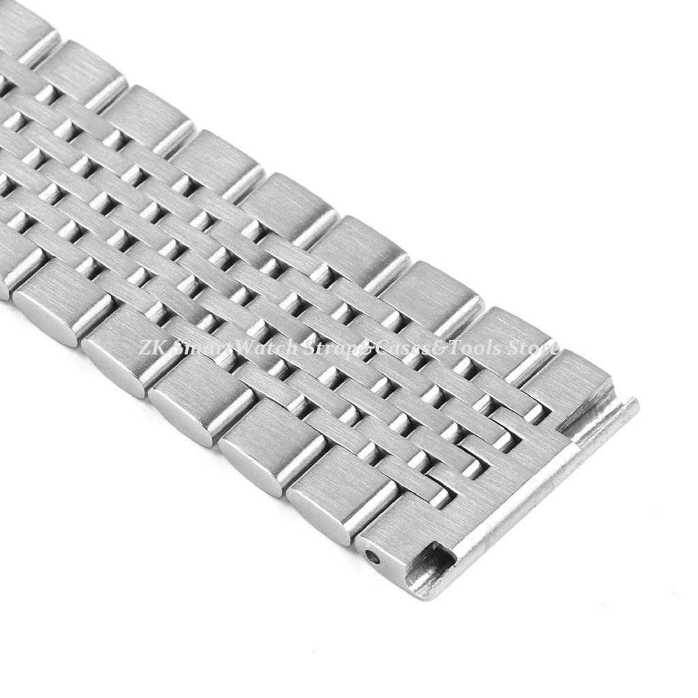 Цельный ремешок для часов из нержавеющей стали с изогнутым концом 12 14 16 18 20 21 22 24 мм Металлический браслет Застежка-бабочка Универсальный браслет Ремешок для часов