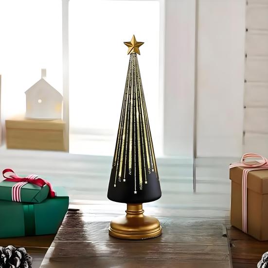 1/3Pcs Christmas Tree Decor with LED Light Built-in Timer Gradient Xmas Tree Sculptures Festive Home Decor