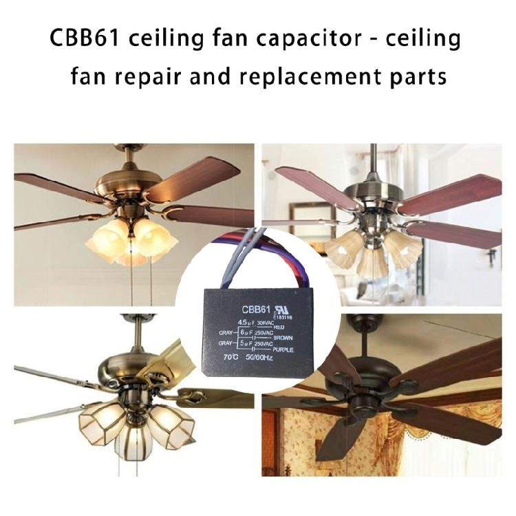 Set of 2 Motor Capacitor Set Electric Fan Motor Capacitor Plastic Texture for Cooling Appliances Extended Service Life