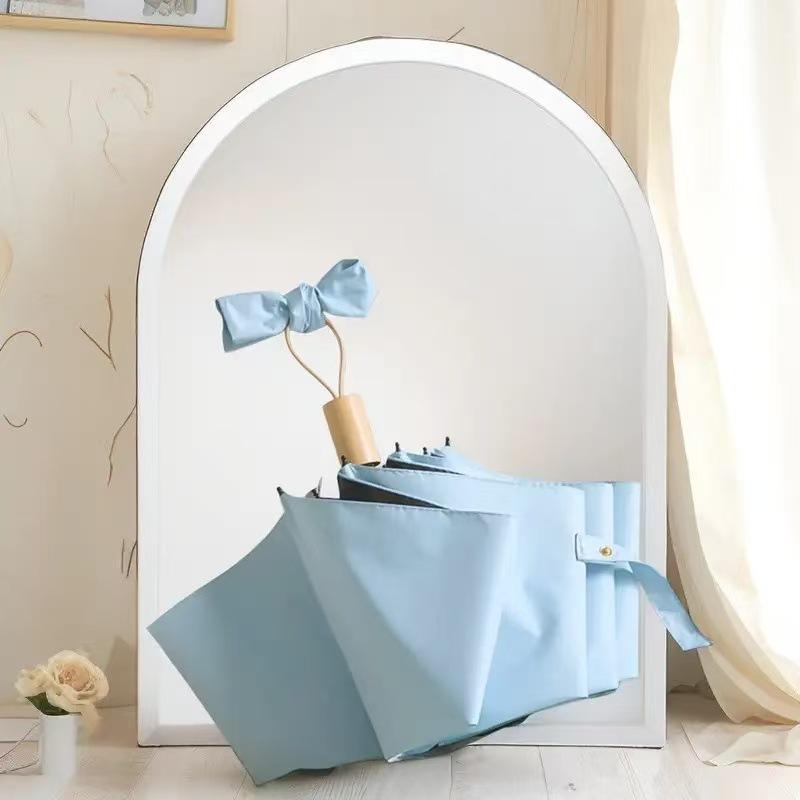 Полностью автоматический трехслойный зонт с черным клеем и защитой от УФ-лучей с логотипом для дождя или солнца